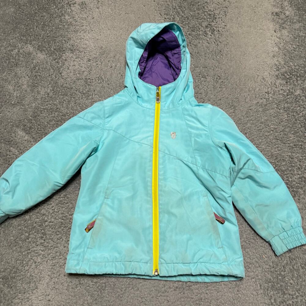 Spyder Jacket Kids Toddler 4 Light Blue Hooded Shell Coat